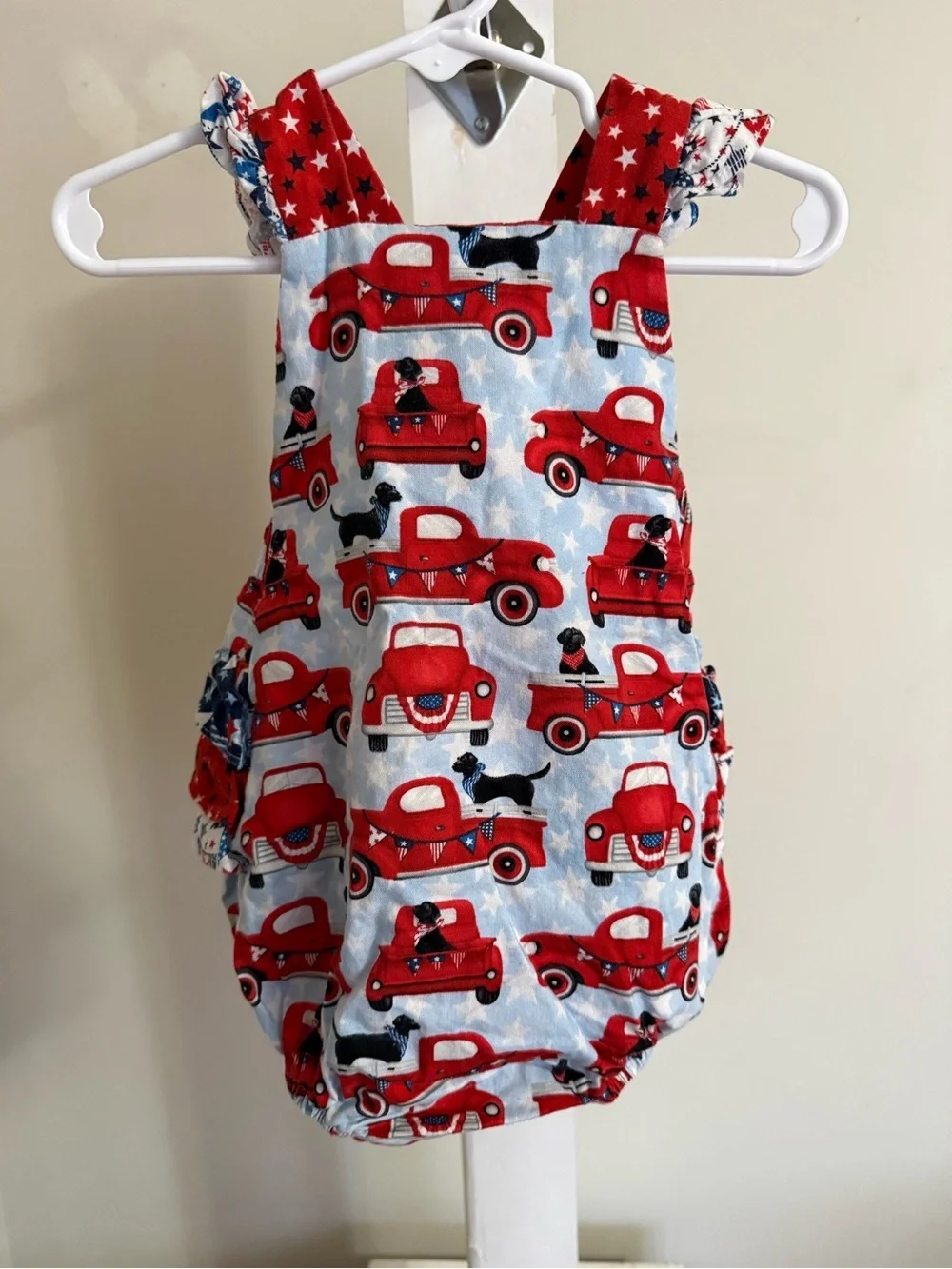 Boutique 4th of July Ruffle Butt Romper